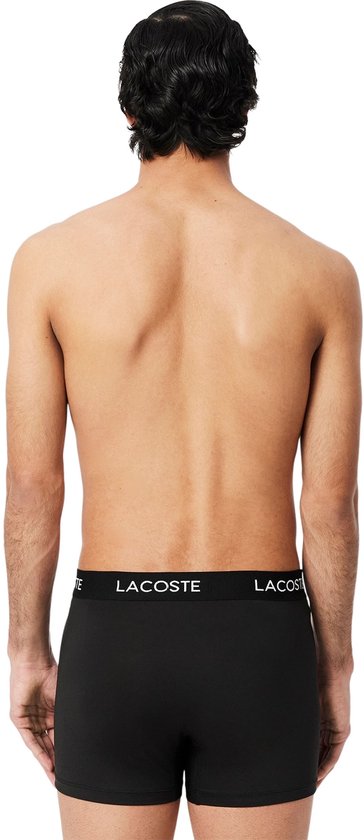 Boxers Lacoste pour homme, 3 pièces, en microfibre, basiques, noirs