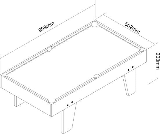Table de billard Cougar Mini 3 ft – Table de billard compacte en chêne/gris – Table pliante – Billes, queues, triangle, craie et brosse inclus