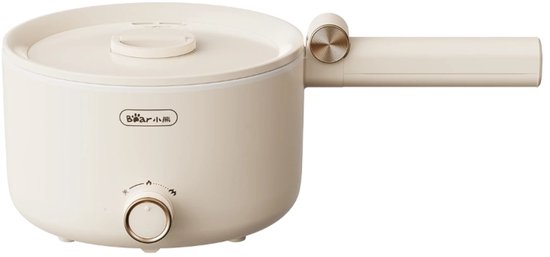 Mini-casserole électrique Bear 1,6 L – 2 réglages de température – Poignée rabattable et revêtement antiadhésif – Multicuiseur compact avec protection contre la cuisson à sec