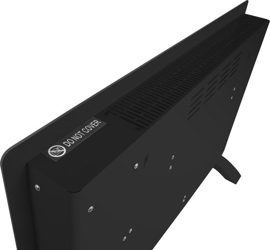 Convecteur de chauffage électrique - VONROC - 2000W & avec contrôle Wifi - équipé d'un affichage Led et d'une minuterie - pour les espaces jusqu'à 24 m² - Verre noir