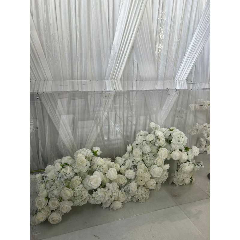 Passiondecor Chemin de table Lea - Blanc - 200 x 55 cm - À éviter avec des fleurs blanches sur la table