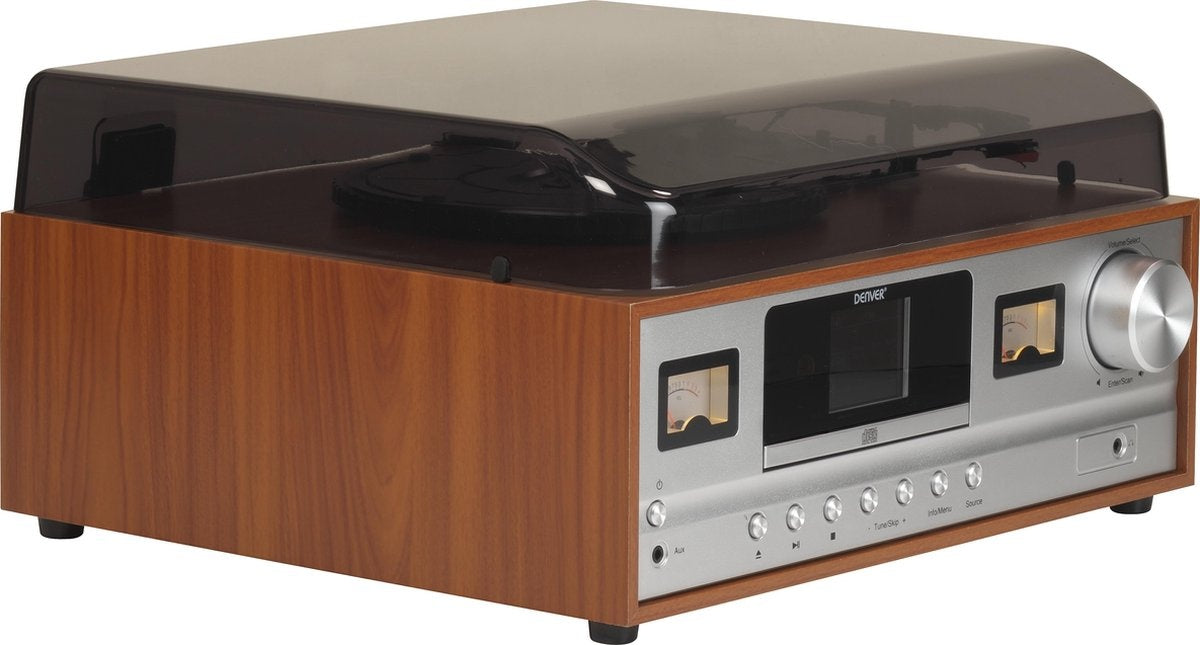 Denver Platenspeler Bluetooth - Incl. Speakers - DAB radio - CD speler - Retro - MRD52LW