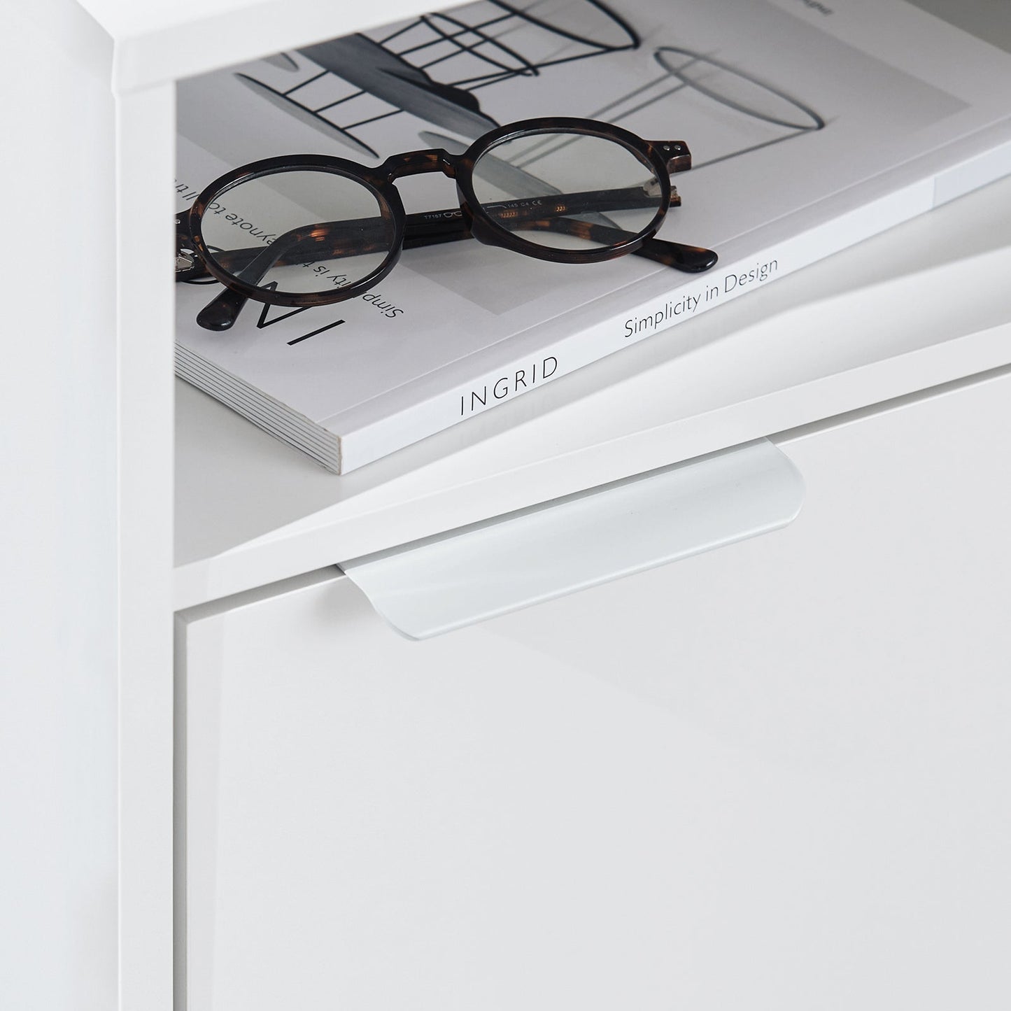 SoBuy Sideboard FBT124-W - Avec porte et compartiment ouvert - 40 x 35 x 57 cm - Blanc