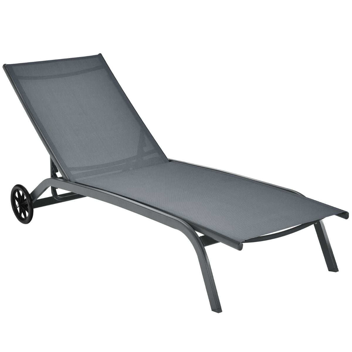 Coast Chaise longue sur roulettes -Max. 150 kg - Métal - Gris