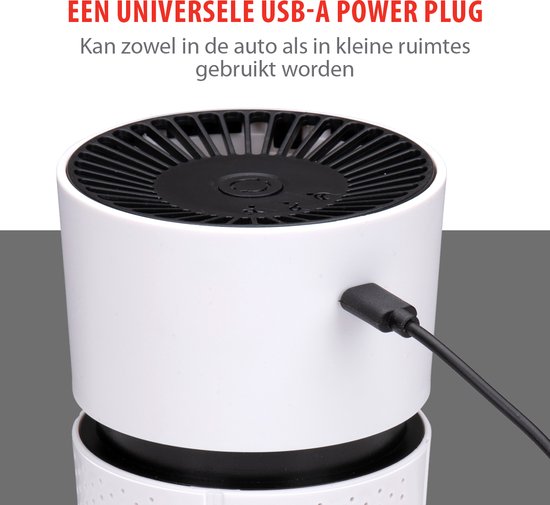 alpina Mini purificateur d'air avec filtre HEPA H13 - Purificateur d'air avec ioniseur pour les espaces de 6m2 - Purificateur d'air avec USB pour l'intérieur et l'extérieur - Purificateur d'air 1.5W - Blanc