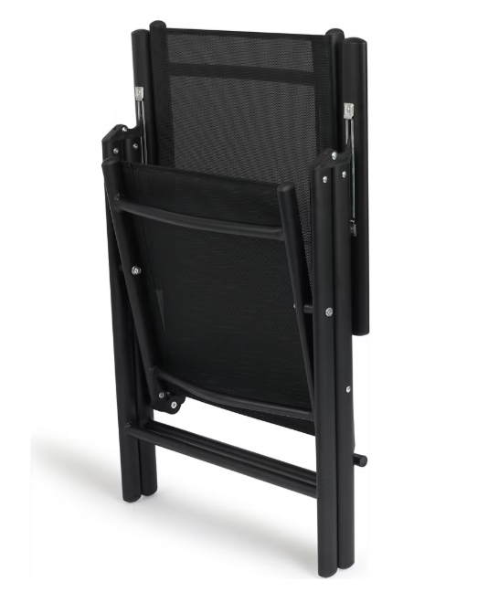 909 Chaises de jardin d'extérieur en aluminium - 66x55x107 cm - Gris - Lot de 2 - Pliables et réglables