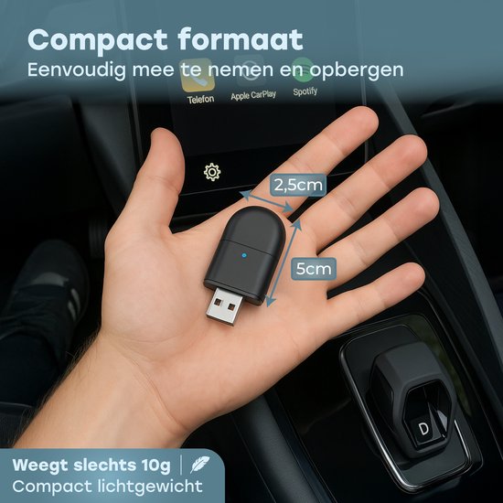 Audyn CarPlay Dongle - USB & USB-C - Convient à Android Auto & Carplay - CarPlay Wireless - Car Dongle - Sans fil