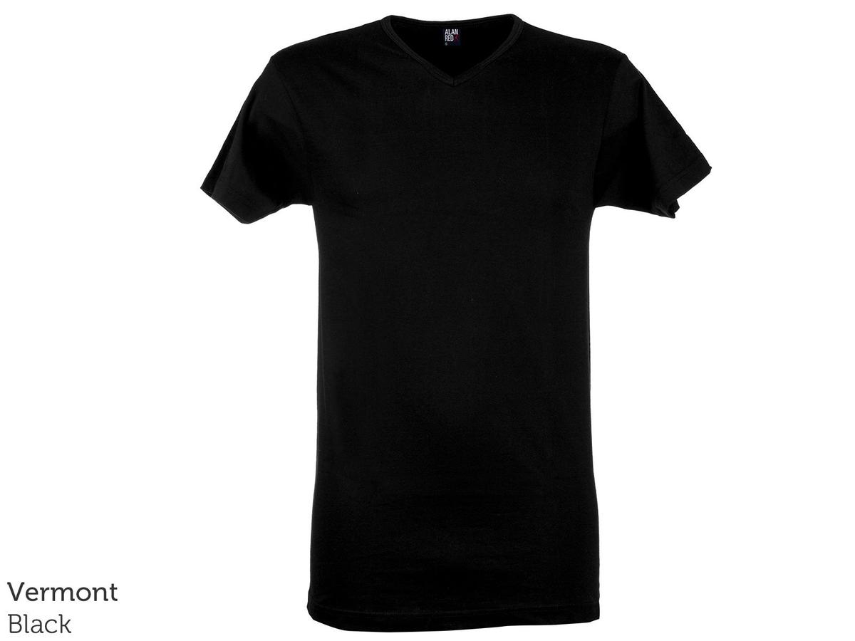 T-shirt Alan Red Basic - Col en V - taille L - Black Vermont