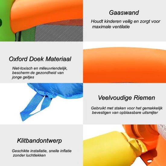 Coast Inflatable Bouncy Castle - Château gonflable - avec trampoline et toboggan - 270 x 203 x 173 cm - coloré