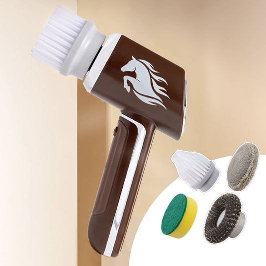 Brosse de nettoyage électrique Horsepower Scrubber - Batterie rechargeable - Action rotative - 5 embouts inclus