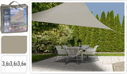 Toile d'ombrage Ambiance, forme triangulaire, 360 x 360 x 360 cm, couleur sable