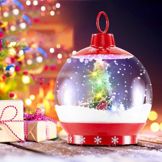 Coast Christmas Lantern Pole - Boule de neige - Effets sonores - 32 x 32 x 173 cm - Rouge