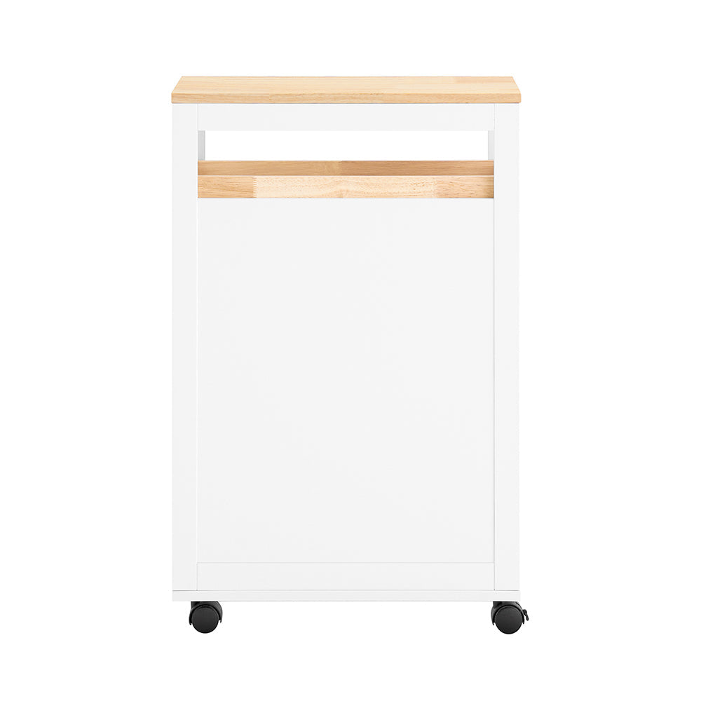 SoBuy NSR11-WN Etagère roulante étroite en bois 20x51x79 cm - Chariot de cuisine et de salle de bain pratique sur roulettes en blanc aspect bois naturel