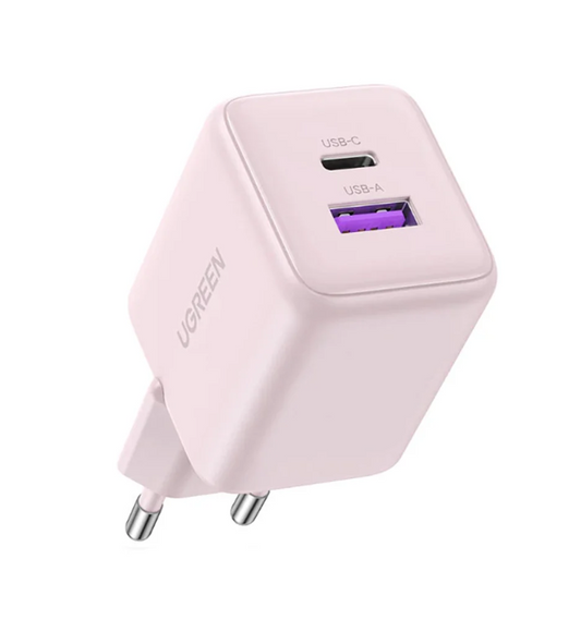 Chargeur réseau Ugreen X516 GaN 30 W - Rose - USB-A et USB-C