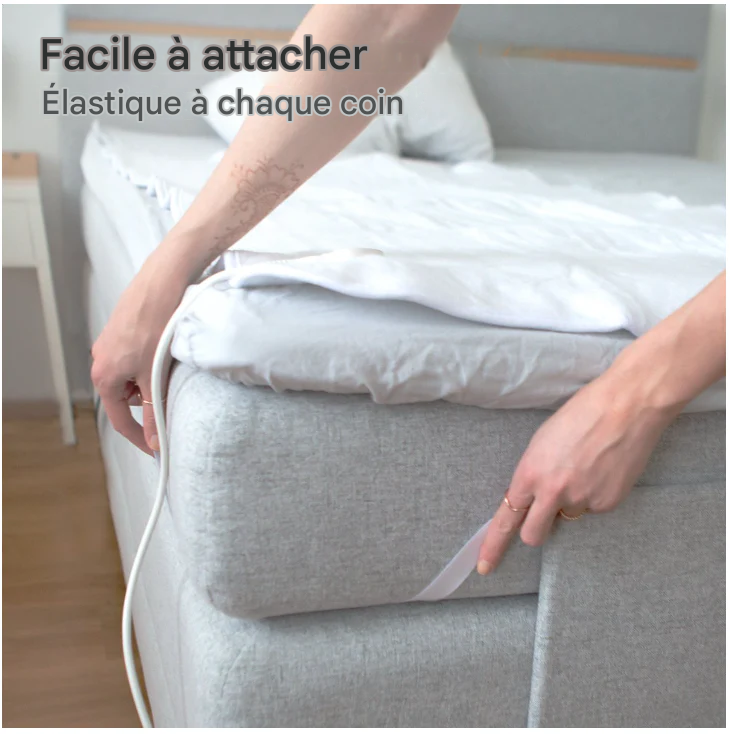 Auronic - Couverture électrique de luxe - 150x80 cm - Polyester blanc - 9 niveaux de chaleur et zone de pieds réglables séparément - Minuterie et protection contre la surchauffe - Lavable