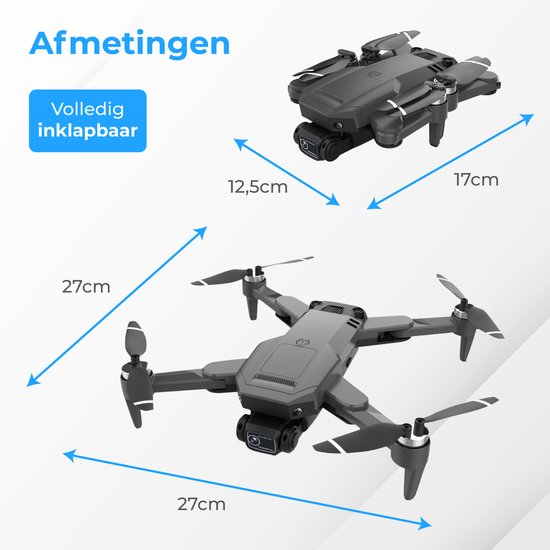 Drone avec caméra et GPS, Nuvance, Mini caméra 1080p, Extérieur / intérieur, Sac de rangement, 2 batteries