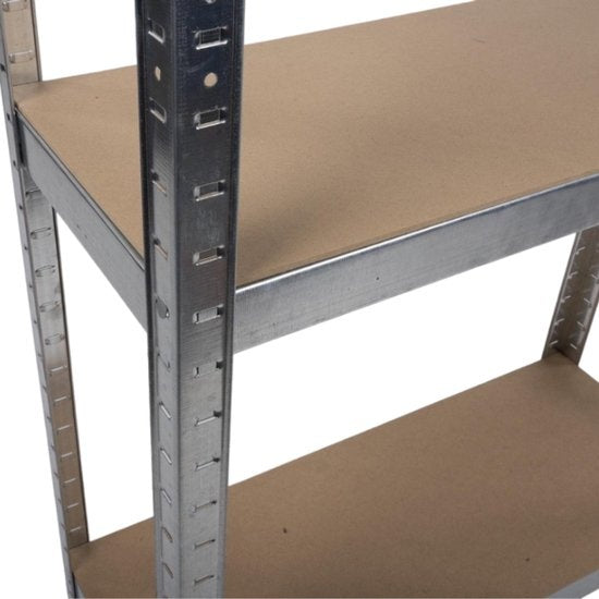 Kinzo - Armoire à racks (Heavy Duty) - 5 étagères en MDF, Max. 750 kg, montage sans vis - 172 x 75 x 30 cm - Métal/MDF - Gris/Brun
