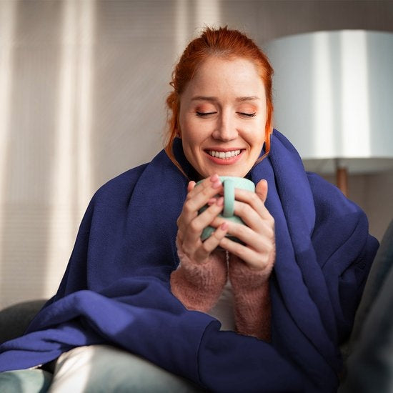 Couverture électrique Auronic - Couverture chauffante - 9 niveaux de chaleur - 1 personne - 160x120cm - Bleu