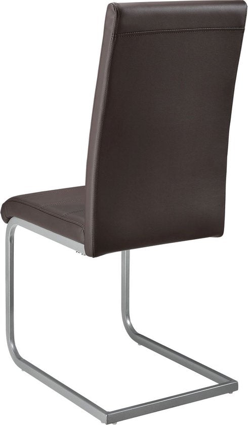 4 Chaises de salle à manger / chaise - Vegas - Cuir synthétique - Marron