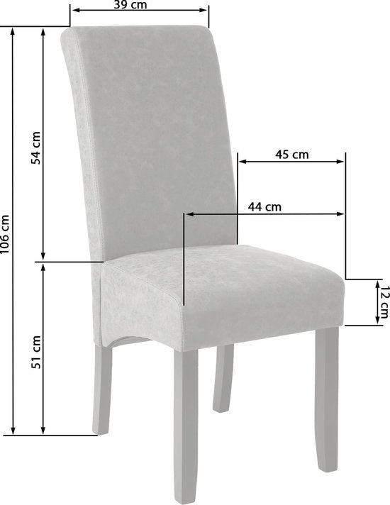 tectake® - Chaises de salle à manger - 2 pièces - aspect cuir de daim marron - 401596