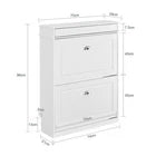SoBuy Armoire à chaussures étroite avec 2 abattants - Benne à chaussures noire FSR78-L-W 75 x 24 x 96 cm