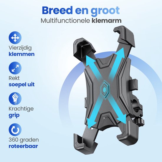 Garpex® Phone Holder Bicycle & Motorbike - 360° Rotatable - Shockproof - Universal Smartphone Holder - Anti Vibration - Waterproof