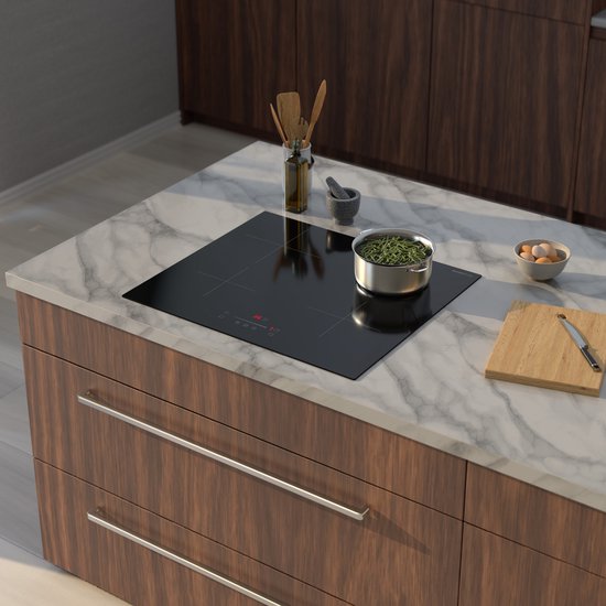 Inventum IKI6008 - Plaque de cuisson à induction encastrable - 60 cm - 4 zones de cuisson - plug and play monophasé - Rimless - Noir