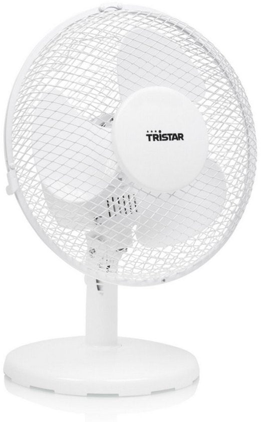 Ventilateur de table Tristar VE-5721 - Ø 23 cm - Blanc - 2 vitesses - Fonction rotation
