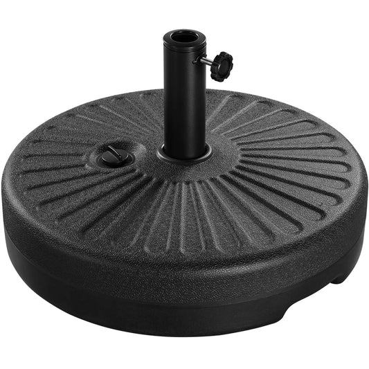 Yaheetech Parasol Base - Remplissable avec de l'eau/du sable - 22 kg - 50 cm - Support d'écran universel - Noir