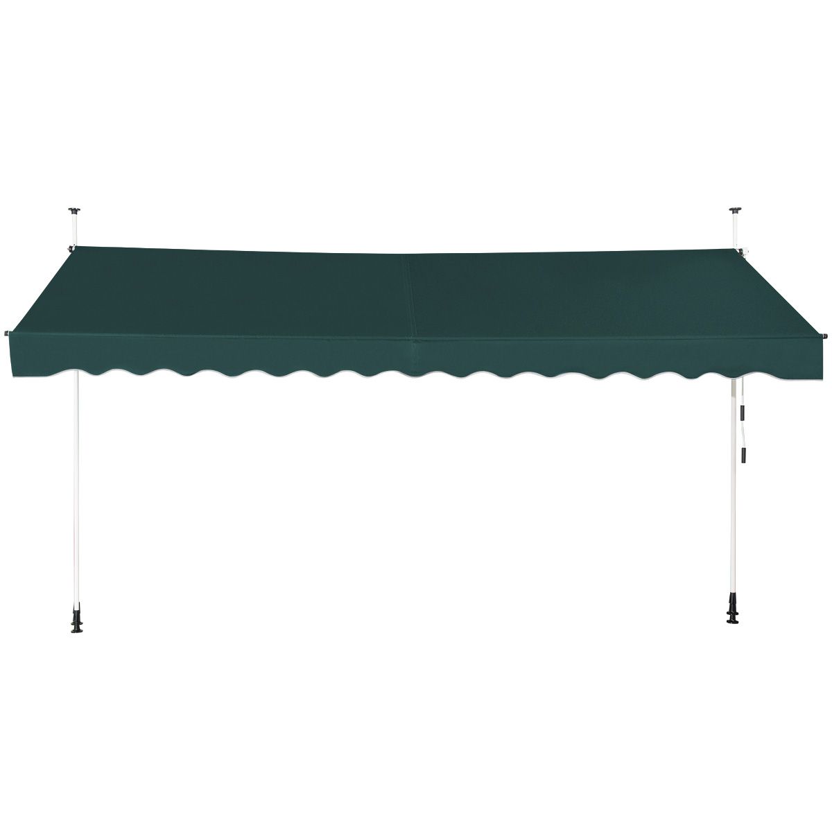Parasol Coast 400 cm de large, hauteur réglable 200-300 cm, vert, cadre en aluminium et tissu Oxford