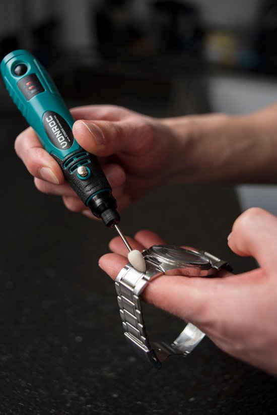 VONROC Rotary Multitool - 4V - Ensemble d'accessoires 31 pièces et sac de rangement inclus