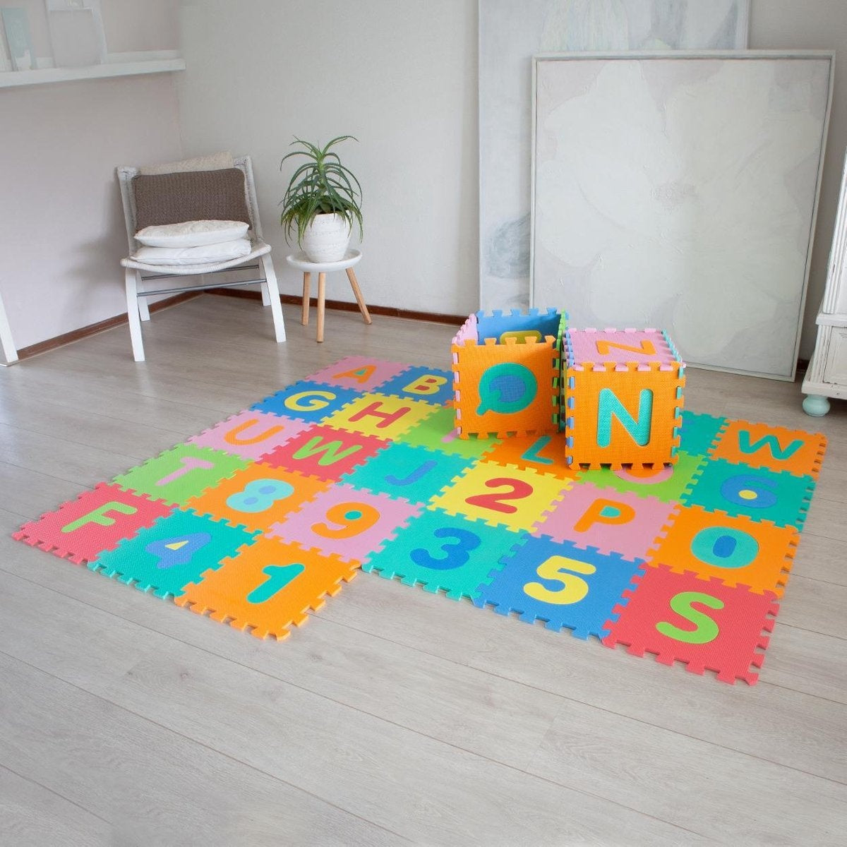 LifeGoods Tapis de jeu XL - Multicolore - Puzzle de 36 pièces - 180x180 cm