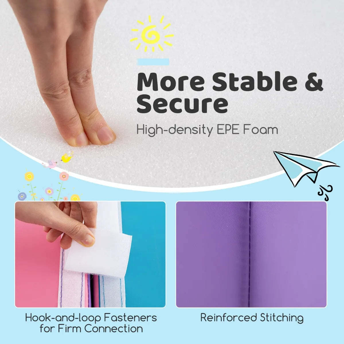 Coast Foam Blocks for Kids - 6 pièces - Purple/Pink