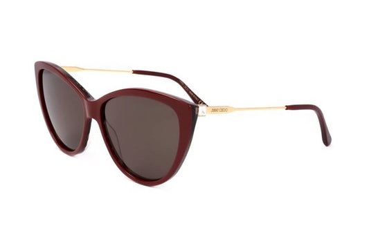 Lunettes de soleil Jimmy Choo RYM/S BURGUNDY ANIMALIER 60/15/145 pour femme