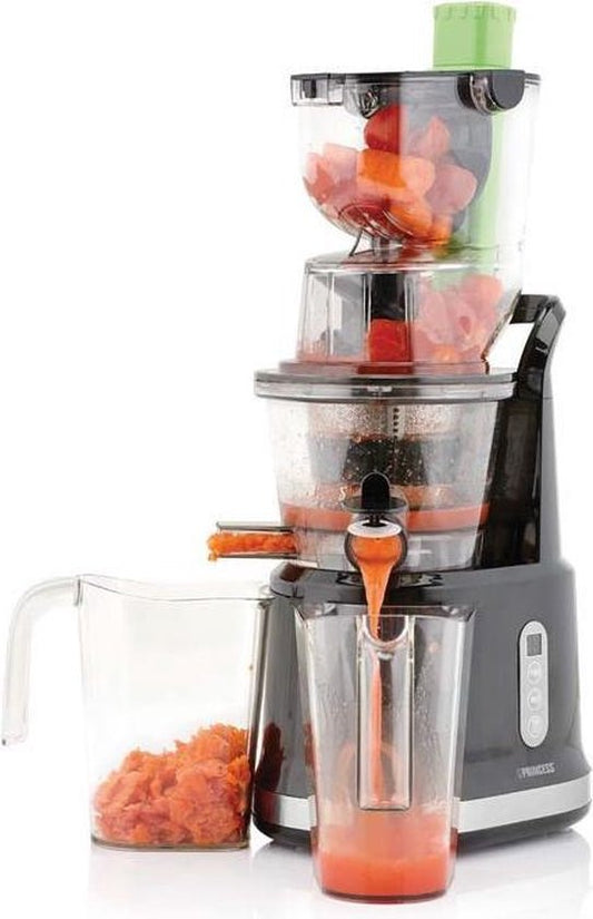 Princess Slowjuicer 202045 - Extracteur de jus - Presse-agrumes - Très grande ouverture de remplissage - Rendement élevé en jus