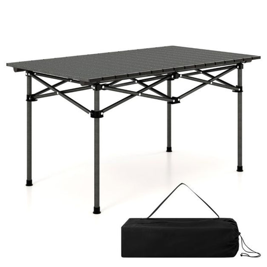 Table de camping Coast Aluminium avec sac de transport - 95 x 55 x 50 cm - Max. 60 kg - Noir
