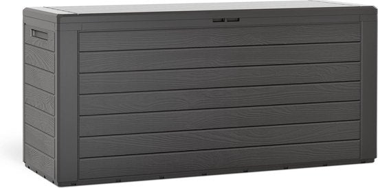 Deuba Storage Box Anthracite 120 x 46 x 57cm - Extérieur - Convient pour la terrasse, le balcon et le jardin