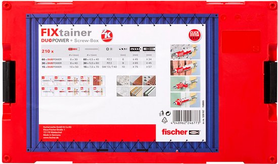Chevilles Fischer FixTainer DuoPower avec vis