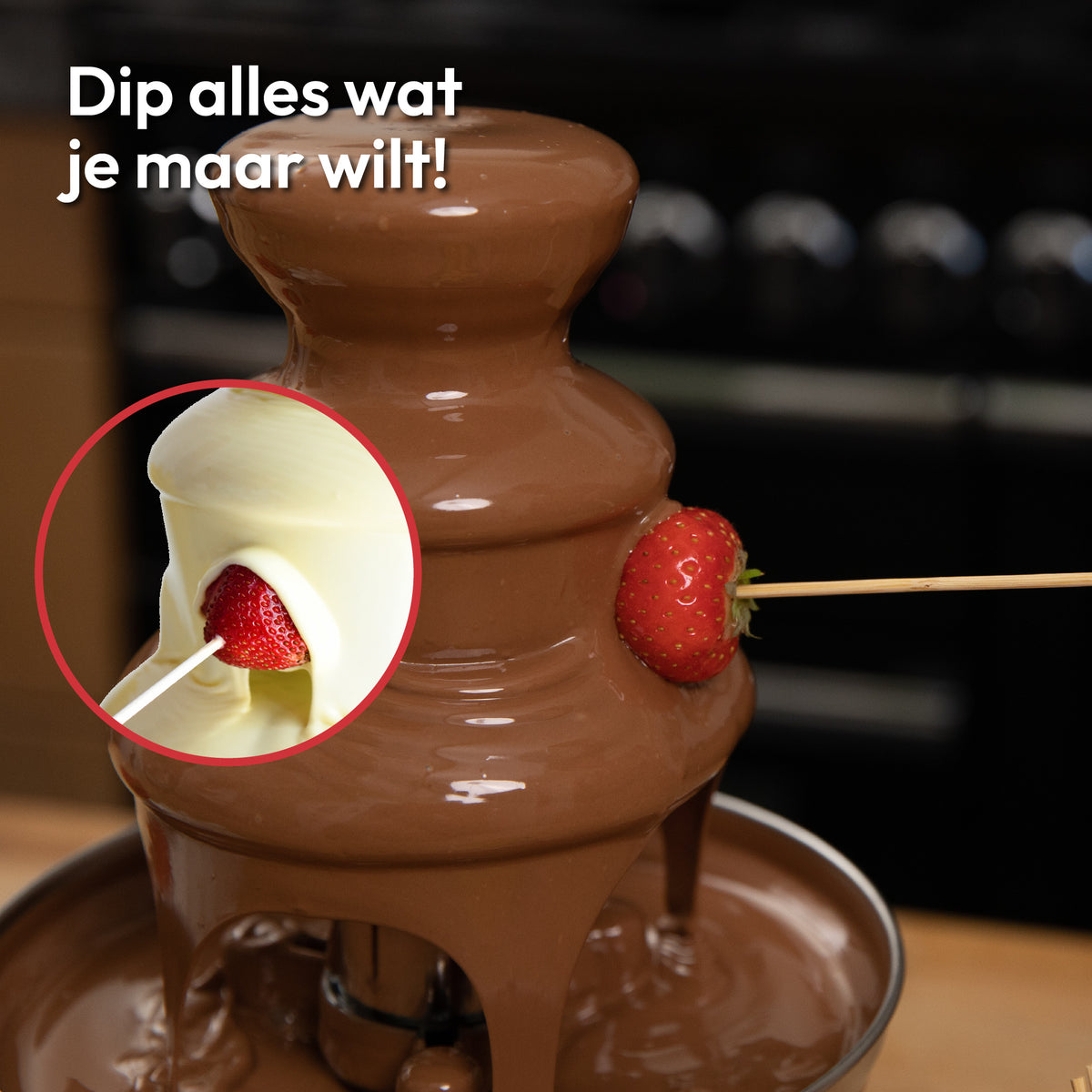 Gadgy - Fontaine à chocolat - Fondue au chocolat - Nettoyage facile - 90 Watt - Rouge