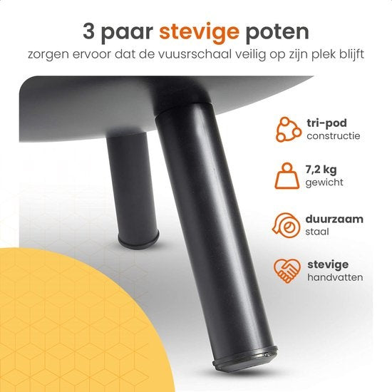 Goliving Outdoor Fire Bowl - Panier à feu - Cheminée de jardin - Cheminée d'ambiance - Chauffage de terrasse - Acier - Ø 60cm