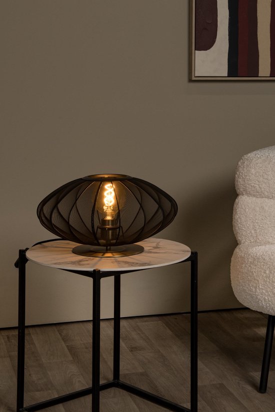 Lucide CORINA - Lampe de table - Ø 40 cm - 1xE27 - Noir - Japandi