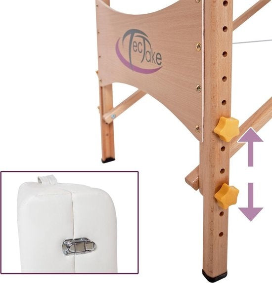 tectake® - Table de massage Table de traitement - matelas de 7,5 cm de haut + coussins roulants et sac de transport - divan de traitement - sac de rangement inclus - pliable