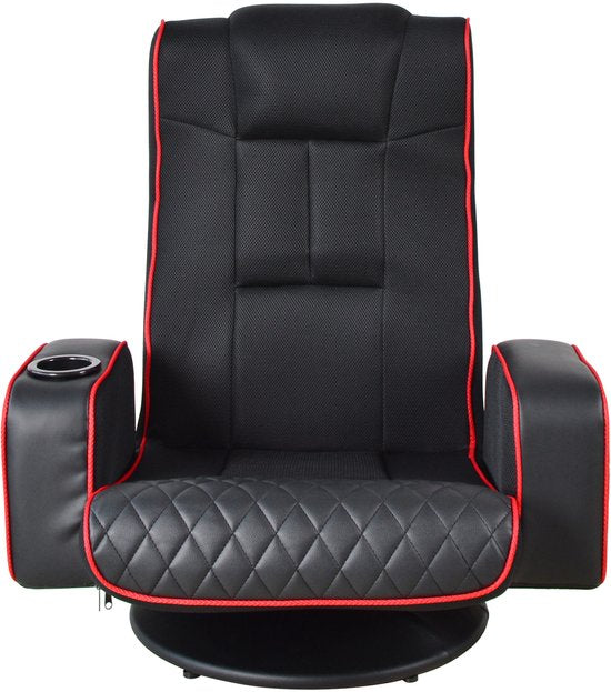 VDD Gaming - Fauteuil de gaming - Fauteuil au sol - Fauteuil de gaming noir/rouge - Fauteuil au sol réglable