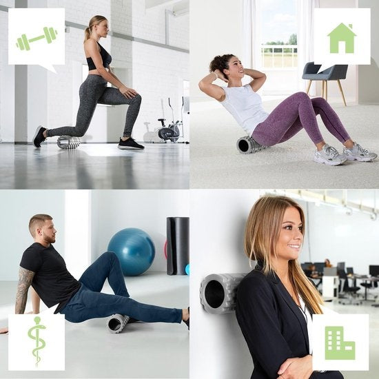 TecTake - Yoga massage roller foam roller gris -402845