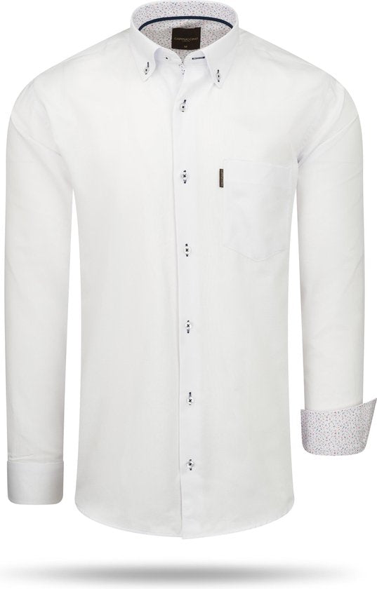Cappuccino Italia - Chemise homme - Poche poitrine - Blanc - XXL