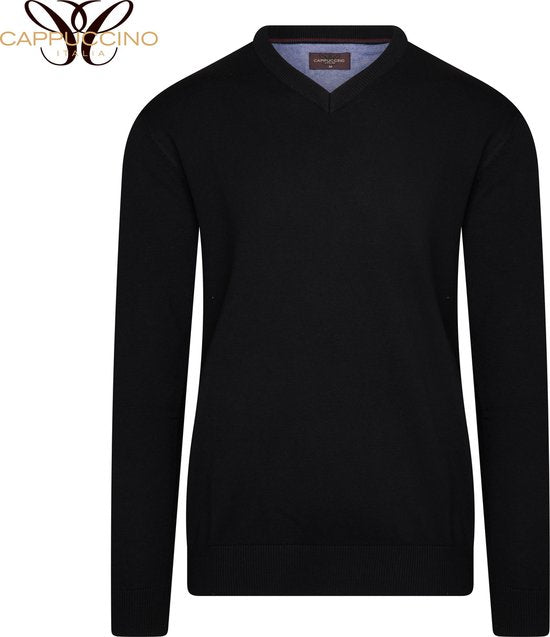 Cappuccino Italia - Pull-over noir pour hommes - Noir - Taille XXL