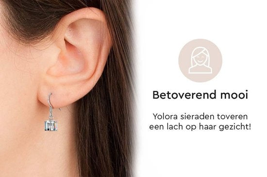 Yolora Boucles d'oreilles femme avec cristaux Kalpa Camaka - Argent - Plaqué or blanc 18K - Boucles d'oreilles femme argent - Bijoux - Coffret cadeau - Coffret cadeau de luxe - Coffret cadeau - Bel emballage cadeau - Emballage cadeau exclusif - Cadeau de