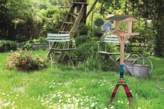 Lifetime Garden - Niche à oiseaux sur poteau - 115 x 35 x 35 CM - Protège la nourriture des oiseaux du soleil et de la pluie - pour le jardin et le balcon