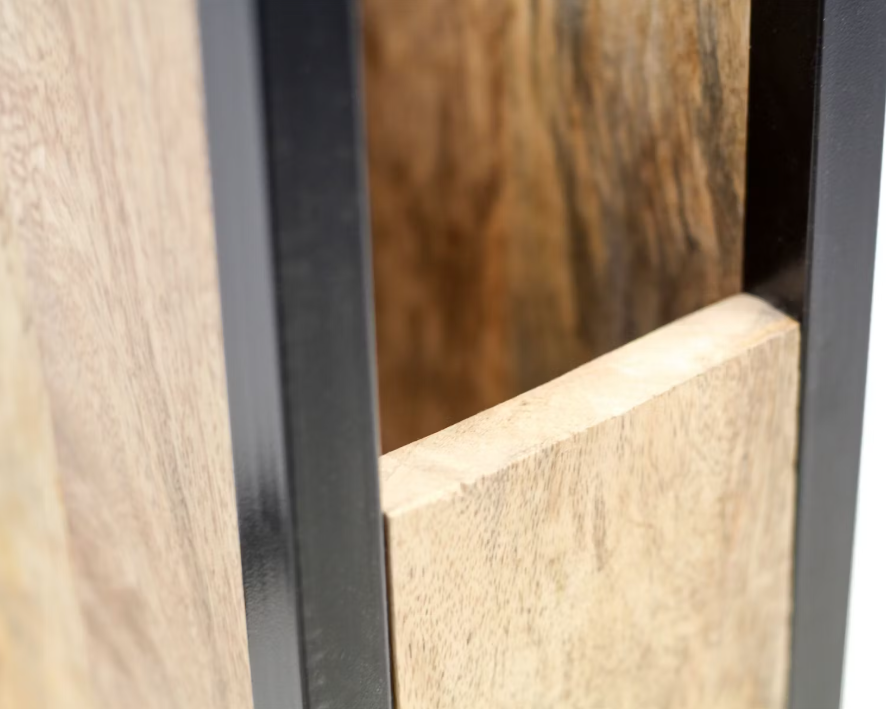 Table d'appoint HSM Collection Magazine - Bois de manguier et métal - 34x40x68 cm - Design industriel