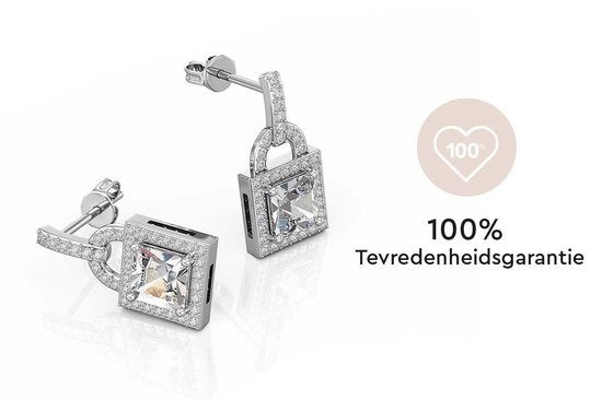 Yolora Boucles d'oreilles Femme Fermoir - Cristaux de Kalpa Camaka - Argent - Plaqué Or Blanc 18K - Boucles d'oreilles Femme Argent - Bijoux - Coffret Luxe - Boîte Cadeau - Bel Emballage Cadeau - Cadeau Fête des Mères